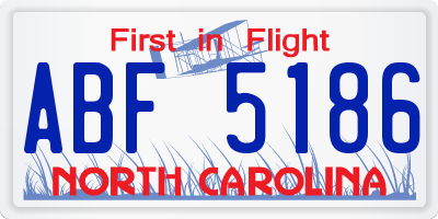 NC license plate ABF5186