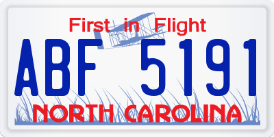 NC license plate ABF5191
