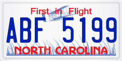 NC license plate ABF5199