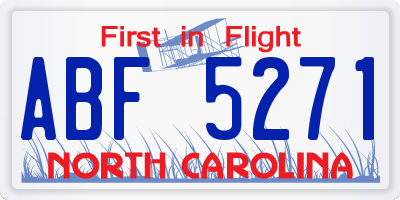 NC license plate ABF5271