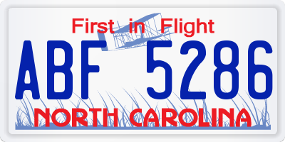 NC license plate ABF5286
