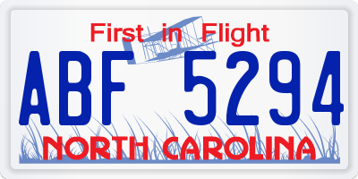 NC license plate ABF5294