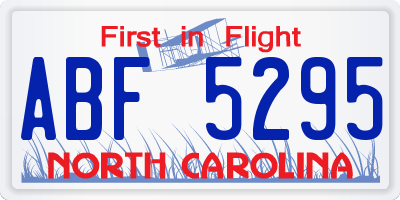 NC license plate ABF5295