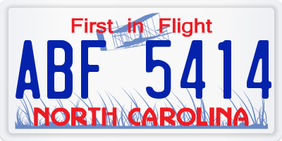 NC license plate ABF5414