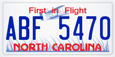 NC license plate ABF5470