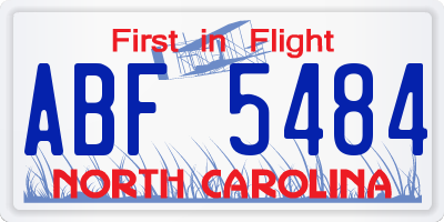 NC license plate ABF5484
