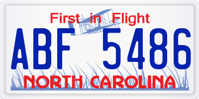 NC license plate ABF5486