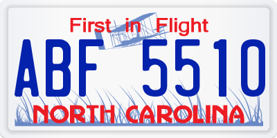 NC license plate ABF5510