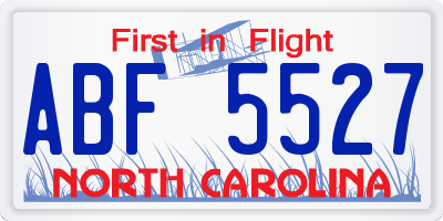 NC license plate ABF5527