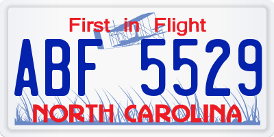 NC license plate ABF5529