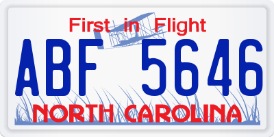NC license plate ABF5646