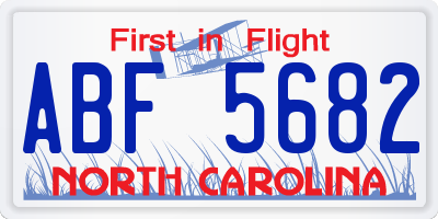 NC license plate ABF5682
