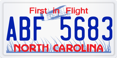 NC license plate ABF5683