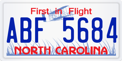NC license plate ABF5684
