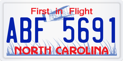 NC license plate ABF5691