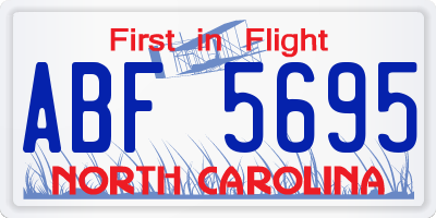 NC license plate ABF5695