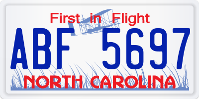 NC license plate ABF5697