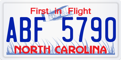 NC license plate ABF5790