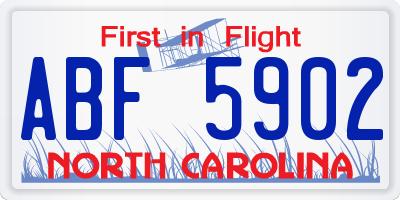 NC license plate ABF5902