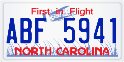 NC license plate ABF5941