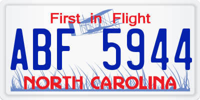 NC license plate ABF5944