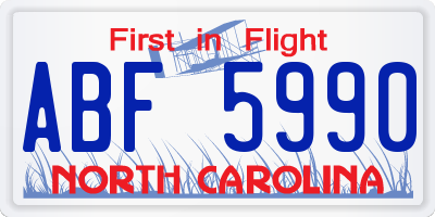 NC license plate ABF5990
