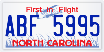 NC license plate ABF5995