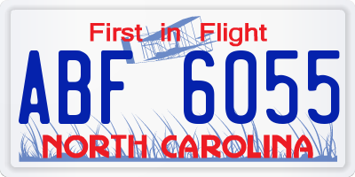 NC license plate ABF6055