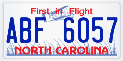 NC license plate ABF6057