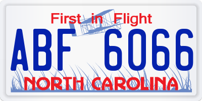 NC license plate ABF6066