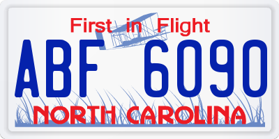 NC license plate ABF6090
