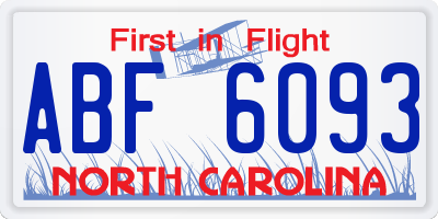 NC license plate ABF6093