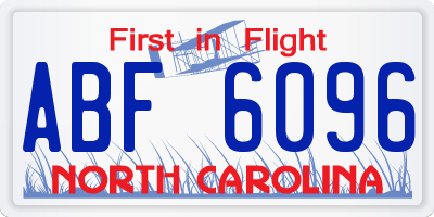 NC license plate ABF6096