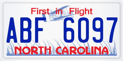 NC license plate ABF6097