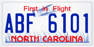 NC license plate ABF6101