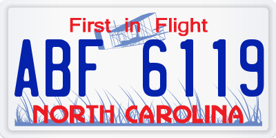 NC license plate ABF6119