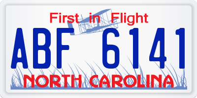 NC license plate ABF6141