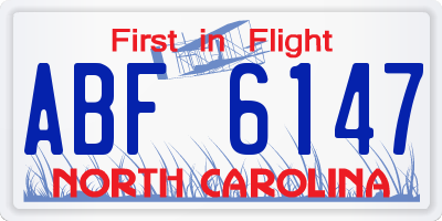 NC license plate ABF6147