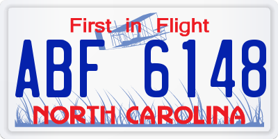 NC license plate ABF6148