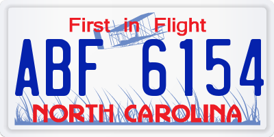 NC license plate ABF6154