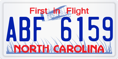NC license plate ABF6159