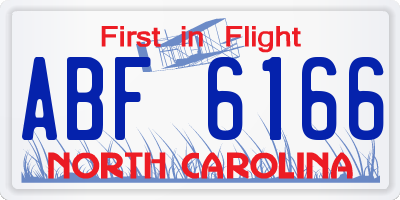 NC license plate ABF6166