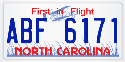 NC license plate ABF6171