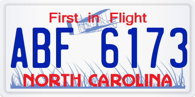 NC license plate ABF6173