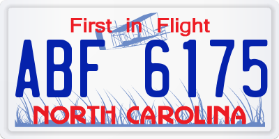 NC license plate ABF6175