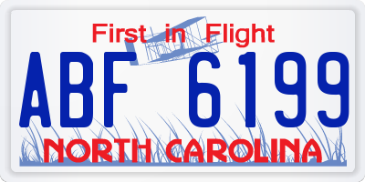 NC license plate ABF6199
