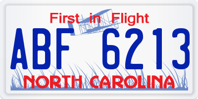 NC license plate ABF6213