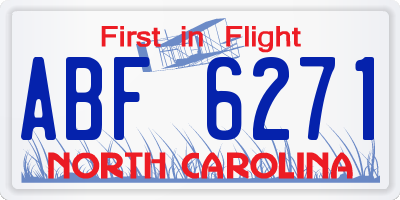 NC license plate ABF6271