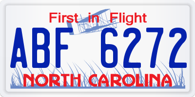NC license plate ABF6272
