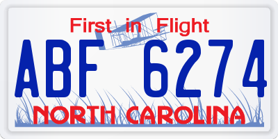 NC license plate ABF6274